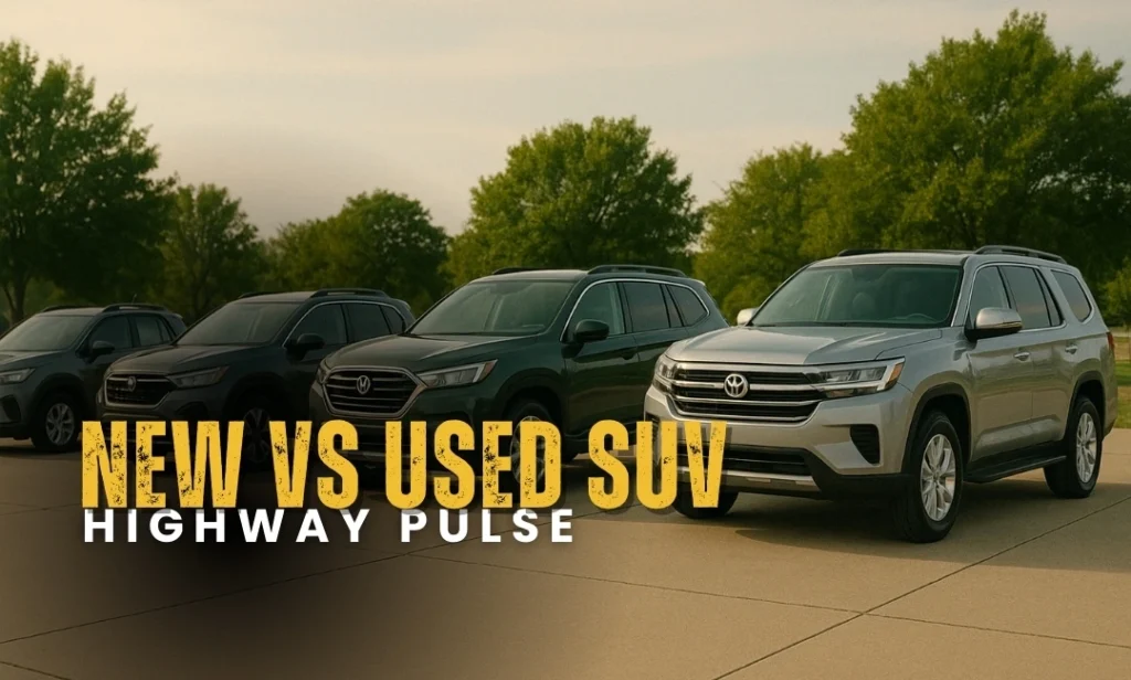 New and used SUVs outside a dealership, deciding on the best option for their needs.