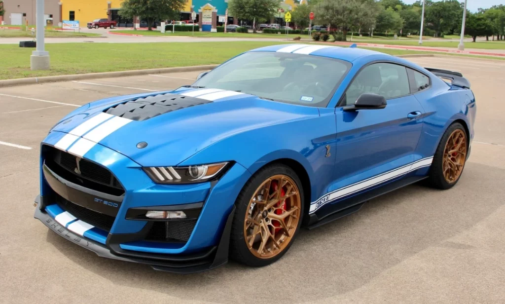 Blue with Bronze or Copper Wheels