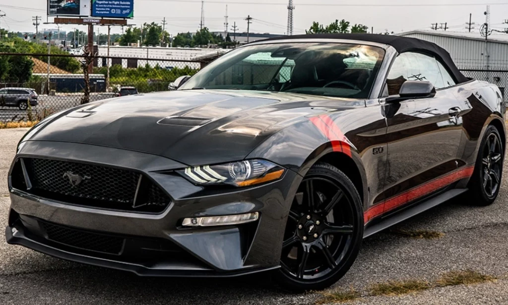 Charcoal Gray with Red Accents